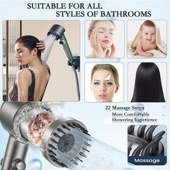 High Pressure Shower Head, Handheld shower head with 5 Filters,1.5m hose