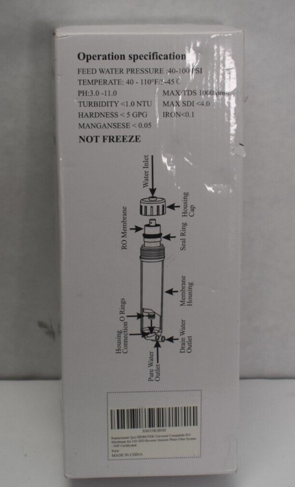 Geekpure 150 GPD Reverse Osmosis Membrane for RO Water Filtration System 2 pack