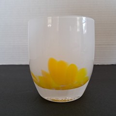 Nwt Glassybaby Buttercup 1830 Votive Holder White & Yellow No Box