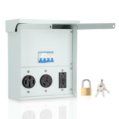 RV Electrical Outlet Panel with Breaker, Temporary Power Outlet 20/30/50 Amp