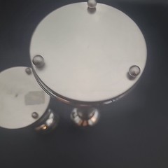 Pottery Barn Set Of 2 Madeline Candlestick Holders Mercury Glass Iron Silver
