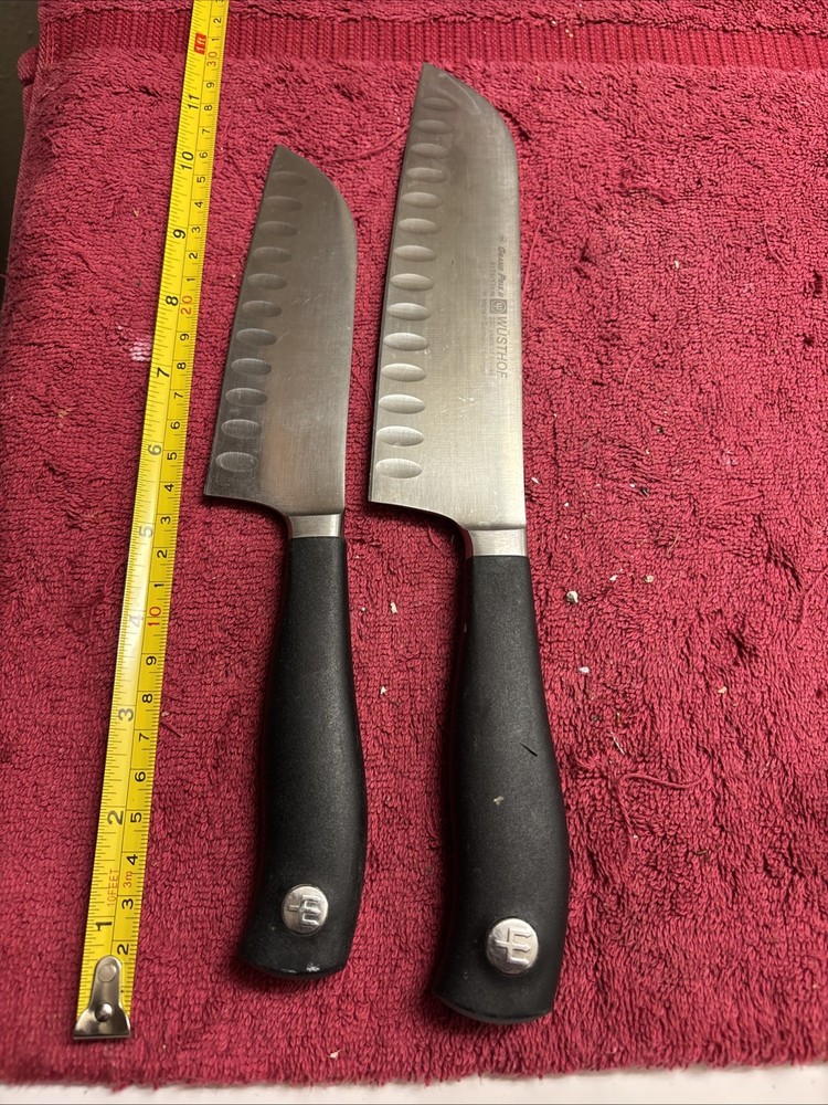Two Wusthof Grand Prix Knife, 4175/17cm Hollow Ground Santoku & 4173/14cm