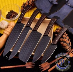 CUSTOM HAND MADE HIGH CARBON STEEL CHEF SET KITCHEN KNIVES 2929