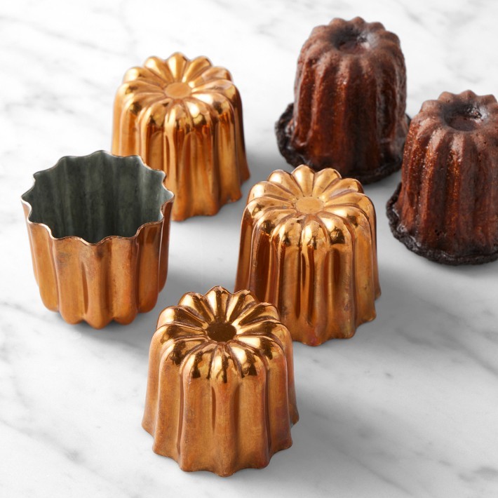 de Buyer Copper Canele Molds, Set of 4-Williams Sonoma|33238