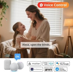 Smart Motorized Blinds Kit with Hub Mini Matter – Solar Powered & WiFi Control