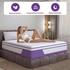 12 Inch King Size Mattress In a Box Gel Memory Foam Hybrid Spring Medium Firm