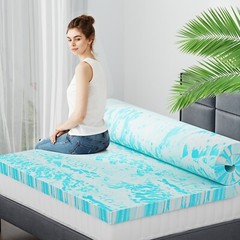 Premium Gel Memory Foam Mattress Topper US Certified Comfort Bed Pad for Cooling