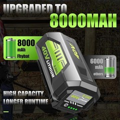 2PACK 8PACK 8.0Ah Battery 40 Volt for Ryobi 40V Lithium OP40602 Battery with LED