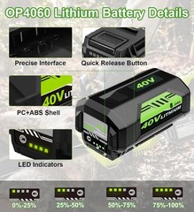 40V Battery For Ryobi 40 Volt 8.0Ah Lithium OP4050 OP40602 OP40261 OP4060 OP4030