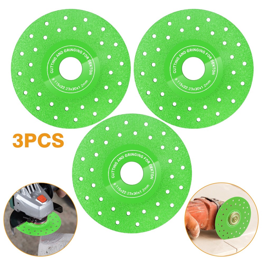 3x 4.5″Diamond Glass Cutting Disc Tile Ceramic Marble Chamfer Blade for Grinder