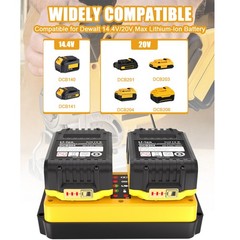 2 Pack 20V 10.0Ah Battery & Dual Charger Kit for De walt 20 Volt MAX Batteries