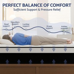 12/14 Inch Mattress Hybrid Memory Foam Bed in A Box, Twin Full Queen King Size