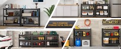 3-Tier Heavy Duty Metal Shelving Unit Garage Shelves Utility Rack Adjustable