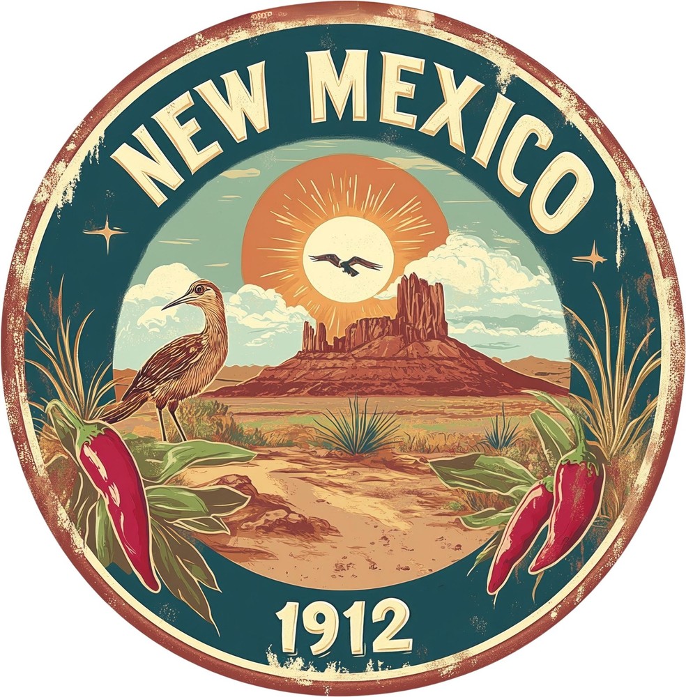New Mexico Aluminum Round Weatherproof Sign