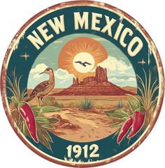 New Mexico Aluminum Round Weatherproof Sign