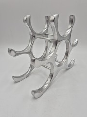 Cast Aluminum Wine Rack Mid Century Modern Michael Noll Style 6 Bottle Holder