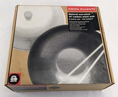 Wok Natural Non-stick 14″ Carbon Steel Frying Pan Cooking Fry Stir Sear New
