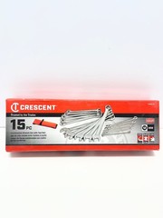 NIB Crescent 15pc Metric Combination Wrench Set w/Tool Roll, Polished, CCWS5-05