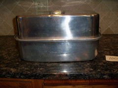 Vtg 3 pc Aluminum Roaster Roasting Pan Turkey WEAR EVER STYLE HEAVY DUTY RACK