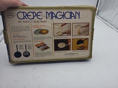 Popeil’s Crepe Magician Pan Recipe Book Storage Dupont Teflon 1975 Vtg in Box