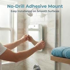 Fogless Shower Mirror Shaving Hanging Anti-Fog Bathroom Grooming Mirror 10x 8