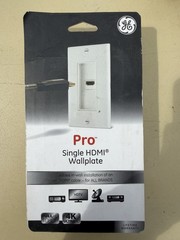 GE 1-Gang Pro White Single HDMI Wall Plate 35291 NEW