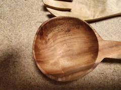 3 PC Indian Neem Wood Ladle, Spatula, Fork, Naturally Non Stick, 12″, Handcarved