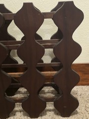 VTG MCM Sculptural Modernist Solid Wood Wine Rack Circa 1970s W/Makers Mark