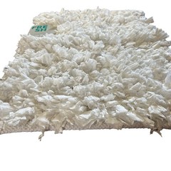 White Shag Rug 17”x24” New Shaggy Cotton Chindi Mat Soft Textured Bath Any Room
