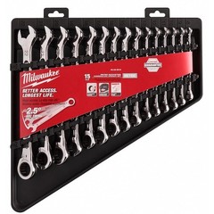 Milwaukee Tool 48-22-9516 15Pc Ratcheting Combination Wrench Set – Metric