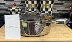 Williams Sonoma Signature Thermo-Clad SS Deep Sauté Pan w Fryer Basket New! Read