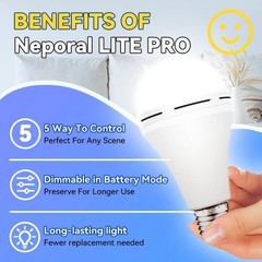 Rechargeable LED Bulb w/Hook,1500mAh,12W,4Pack,Power Failure Light