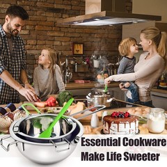 Double Boiler Pot Set for Melting Chocolate, Butter, Cheese, Caramel and Cand…