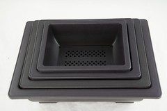 4 Mix 6.25″-10″ Rectangular Plastic Bonsai, Cactus / Succulent Pot – Dark Brown
