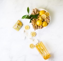 Pack of 2, Lemon Ginger Tea Instant Ginger Honey Crystals, 30 Sachets