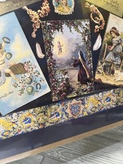 Victorian Christmas Cards in Blue Large Poster Print 27” X 19.75” Milner 1993