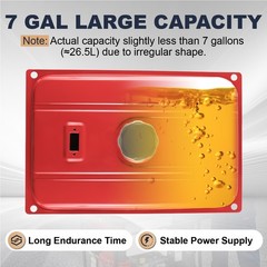 7 Gallon Universal Generator Gas Tank Fuel Valve Chrome Cap 26.5 Liter 6500W USA