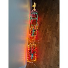 Vintage Sylvania Santas Train Rope Light Multicolor Chasing Christmas Decor Rare