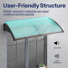 40×40”/80”/120” Outdoor Door Window Awning Patio Canopy Rain Cover Sun Shade