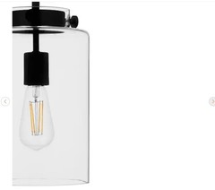 Hampton Bay Mullins 6.75 in. 1-Light Coal Mini Pendant Hanging Light
