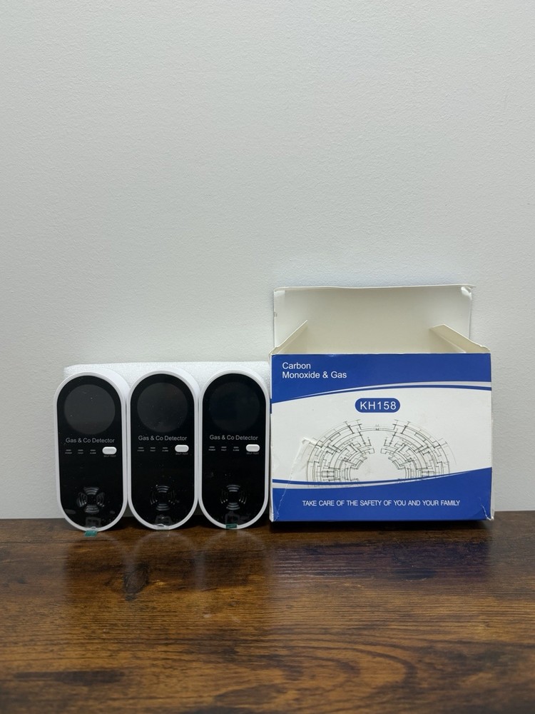 3 PACK KH158 Carbon Monoxide & Gas Detector. Home and Business Safety Devise