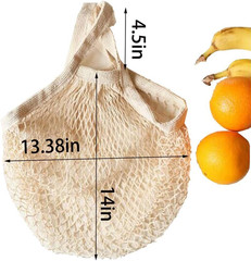 Reusable Cotton Mesh Grocery Bags Cotton String Bag Net Shopping Mesh Bags Pack