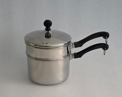 Farberware Double Boiler 2 Qt Stainless Steel Saucepan Pot w/Lid Vintage