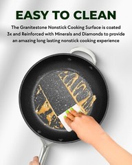 Granitestone Armor Max 4 Qt Hard Anodized Heavy Duty Nonstick Deep Sauté Pan