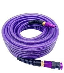Polyurethane(PU) 1/4-Inch x 50FT Reinforced, Air Hose with 1/4” Swivel Solid Alu