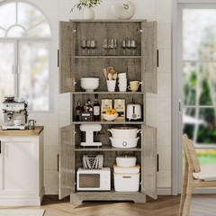 70” Tall Kitchen Pantry Cabinet Freestanding Storage Cabinet Adjustable Shelves