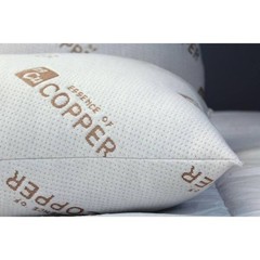 Bed Pillow Hypoallergenic Down Alternative Antimicrobial Copper Infused Set of 2
