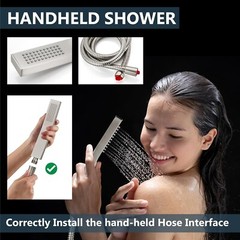 Shower Faucet Set Rain Shower System with Handheld Spray Bathroom Shower Comb…