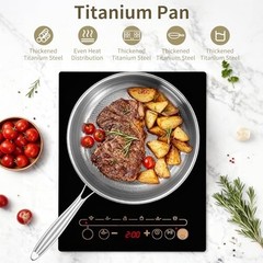 2025 New Titanium Hammered Pan Pro with Lid, Titanium Pans for Cooking -Durable