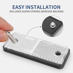 White Screw-On Rectangular Reflectors for Mailbox – 10 Pack